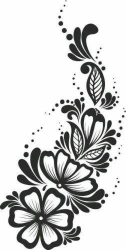 طرح وکتور گل دیواری