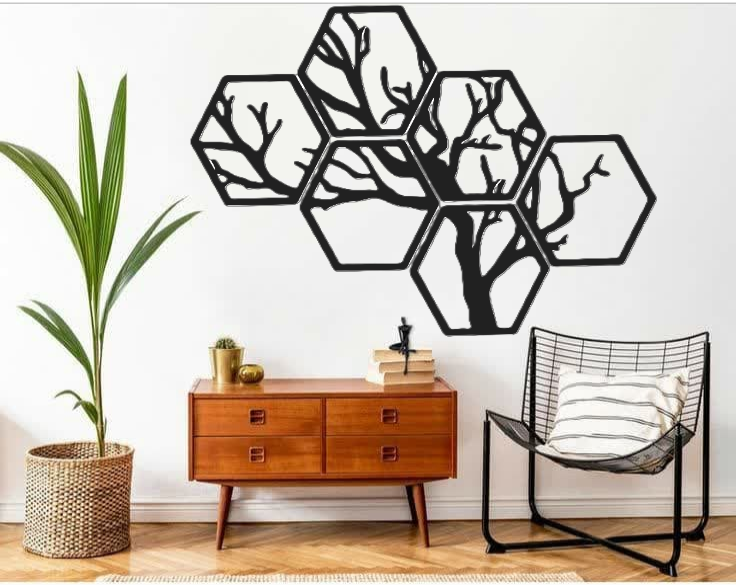 طرح وکتور درخت شش ضلعی (کد352)