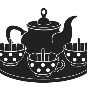 طرح وکتور سه فنجان و قوری