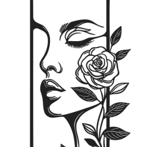 طرح وکتور چهره و گل