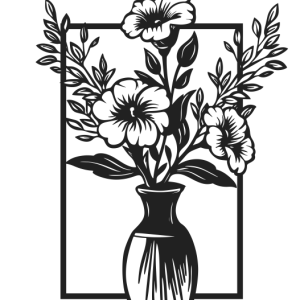 طرح وکتور گلدان گل