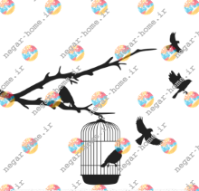 طرح وکتور پرنده و قفس (کد410)