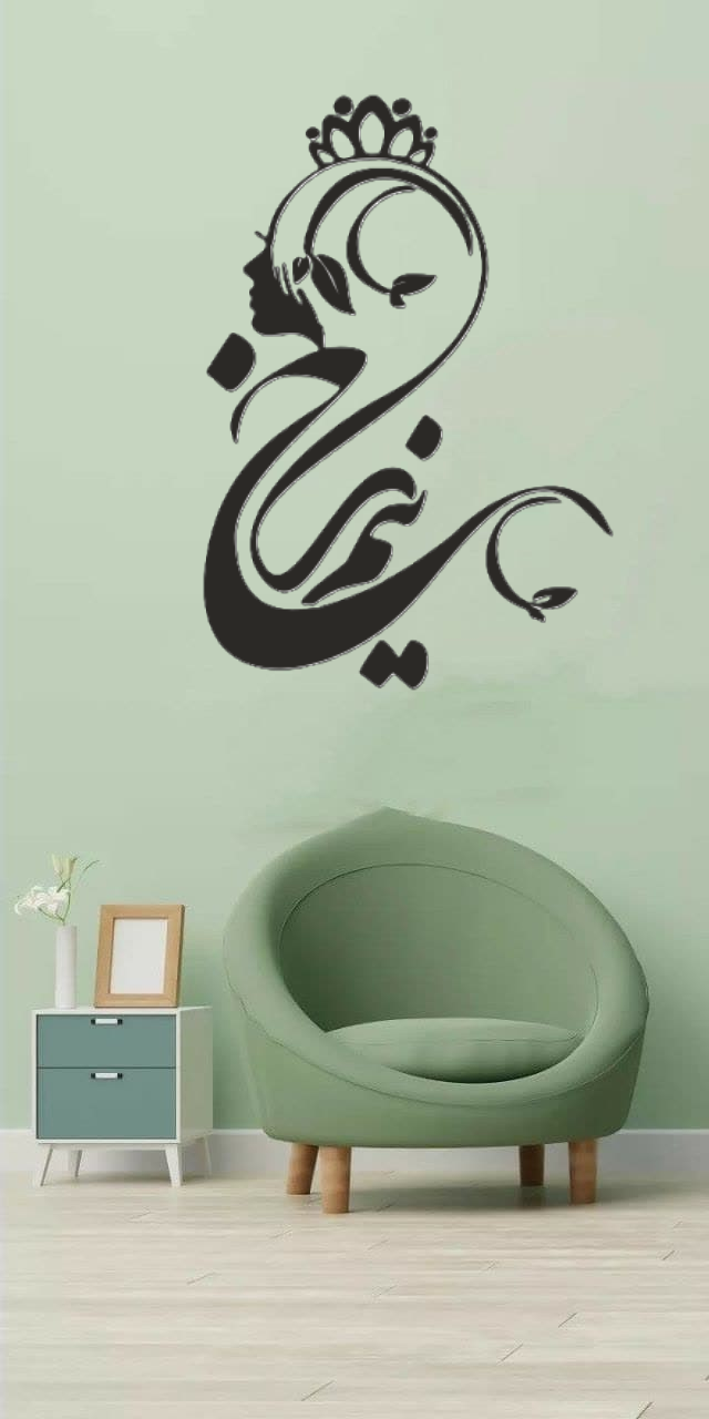 طرح وکتور استیکر نیمرخ زنانه